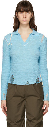 ANDERSSON BELL Blue Erica Long Sleeve Polo