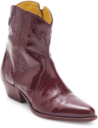 wine colored ankle booties