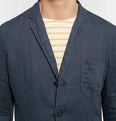 Thumbnail for your product : Aspesi Navy Unstructured Linen Blazer