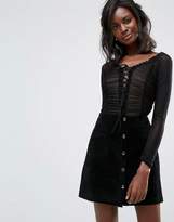 Thumbnail for your product : Majorelle Jardin Ruched Lace up Bodysuit