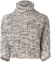 Brunello Cucinelli High Neck Cropped Sweater