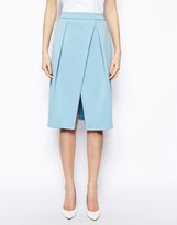 Thumbnail for your product : ASOS TALL Midi Skirt With Crossover Front In Scuba
