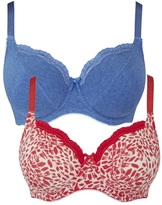 Thumbnail for your product : 2 Pack Sophie Full Cup Pink/Denim Bras