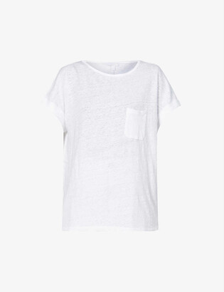 The White Company Patch-pocket oversized linen T-shirt
