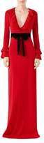 Thumbnail for your product : Gucci Viscose Jersey Gown with Ruffles, Red