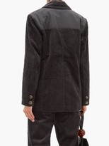 Thumbnail for your product : Ganni Double-breasted Cotton-corduroy Blazer - Dark Grey