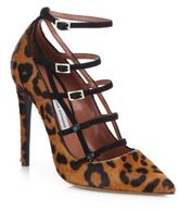 Thumbnail for your product : Tabitha Simmons Spotted Calf Hair & Suede Strappy Pumps