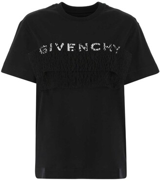Givenchy Logo Lace Detailed T-Shirt