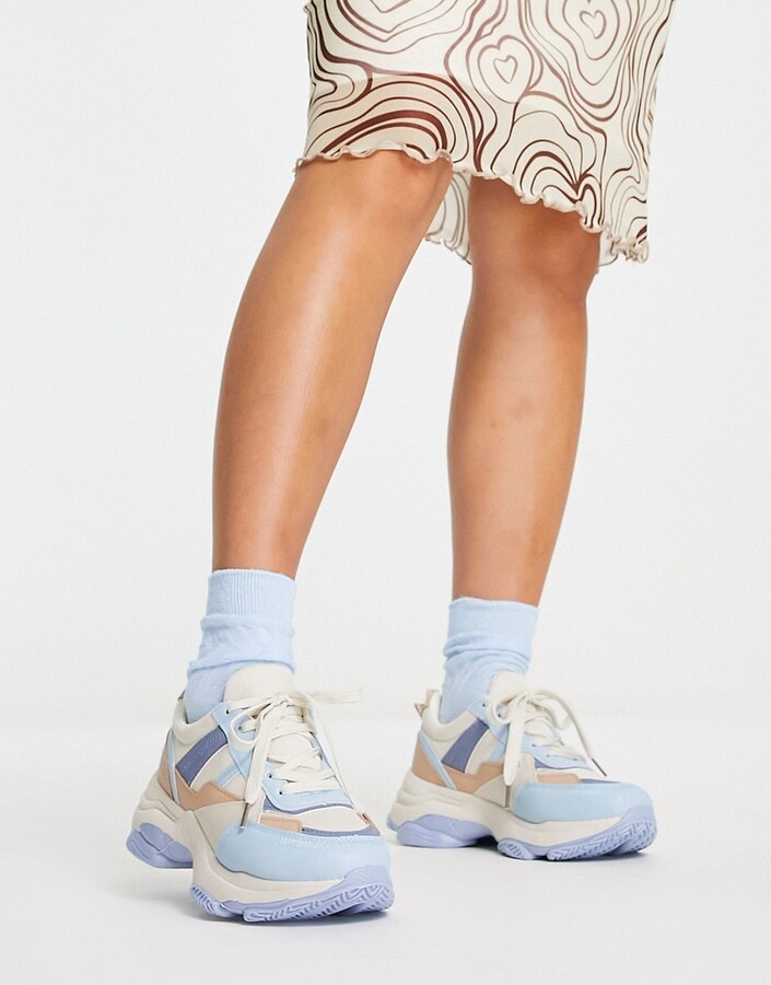 Koi Footwear paneled chunky sneakers in blue mix - ShopStyle