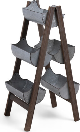 TJMAXX 14X7.5X71 5 Bucket Folding Reed Ladder Planter