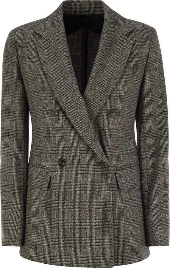 Studio Max Mara Double-Breasted Checked Jacket
