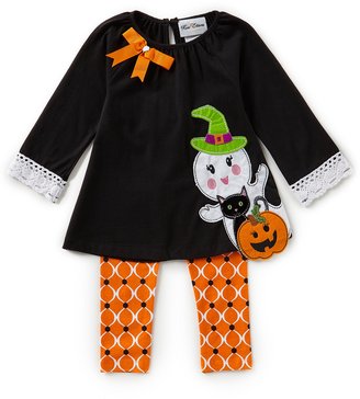 Rare Editions Little Girls 2T-6X Halloween Ghost Long-Sleeve Tunic & Patterned Leggings Set