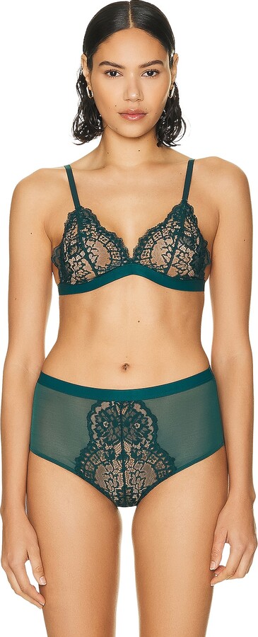 Wolford Belle Fleur Triangle Bralette in Green