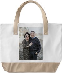 Shutterfly Large Personalized Tote Bags: Sweet Floral Border | 22x17.5 | Sand | White |