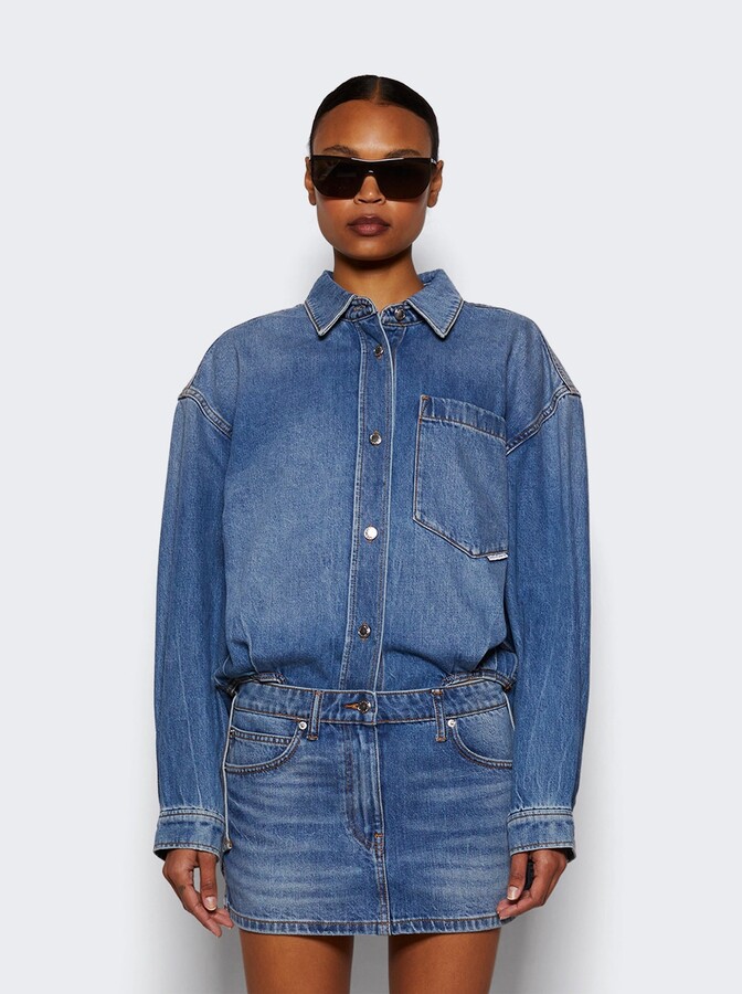Pre-styled Denim Shirt Dress Vintage Light Indigo