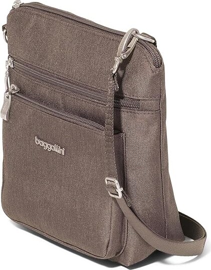 Baggallini Modern Pocket Crossbody Cross Body Women's Handbags Dark Umber Heritage, Nylon/Polyester