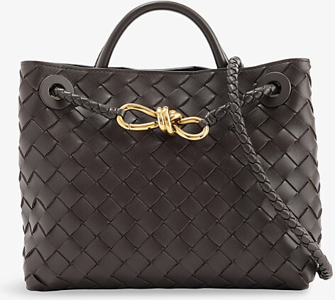 Bottega Veneta Womens Fondant Andiamo Small Leather Tote Bag