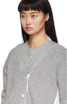 Thumbnail for your product : Sacai Grey and White Knit Wool Cardigan