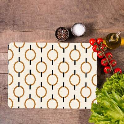 kayra export Modern Abstract Geometric Pattern on Glass Cutting Board Ideal for Stylish Kitchenware and Serving Needs