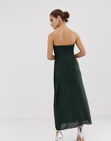 Thumbnail for your product : ASOS DESIGN Petite structured bandeau midi dress with drape front
