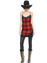 Thumbnail for your product : Philipp Plein Wool Flannel And Viscose Lace Dress