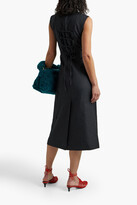 Thumbnail for your product : Ganni Lace-up tweed midi dress
