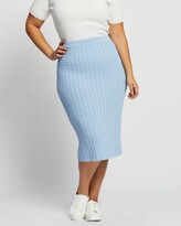 Thumbnail for your product : Atmos & Here Atmos&Here Curvy - Women's Blue Pencil skirts - Peta Cable Knit Skirt - Size 22 at The Iconic
