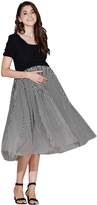 Thumbnail for your product : Sweet Mommy Maternity and Nursing Dress with Tulle Skirt Black White, L