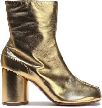 Maison Margiela Tabi Split-toe Metallic Leather Ankle Boots