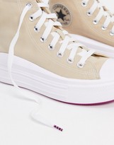 Thumbnail for your product : Converse Chuck Taylor Move platform hi trainers in beige