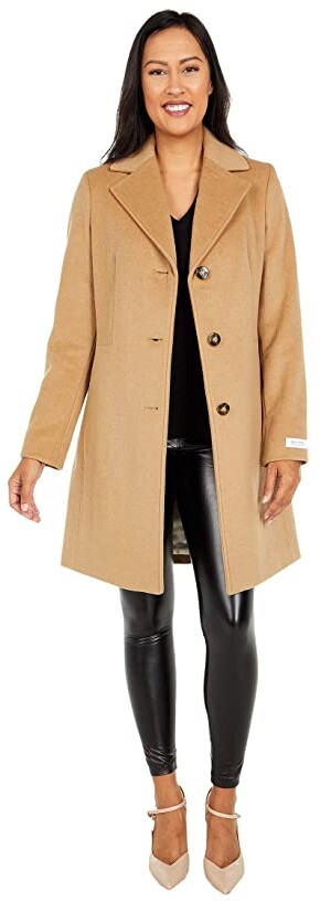Calvin Klein Classic Single Breasted Wool Coat - ShopStyle