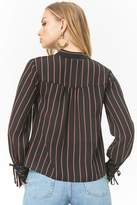 Thumbnail for your product : Forever 21 Striped Chiffon Shirt