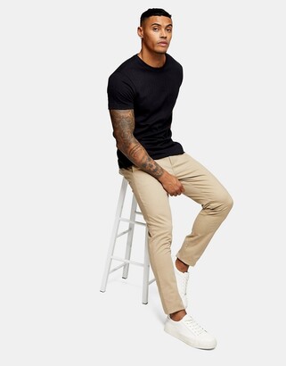 Topman skinny chinos in stone - ShopStyle Casual Pants