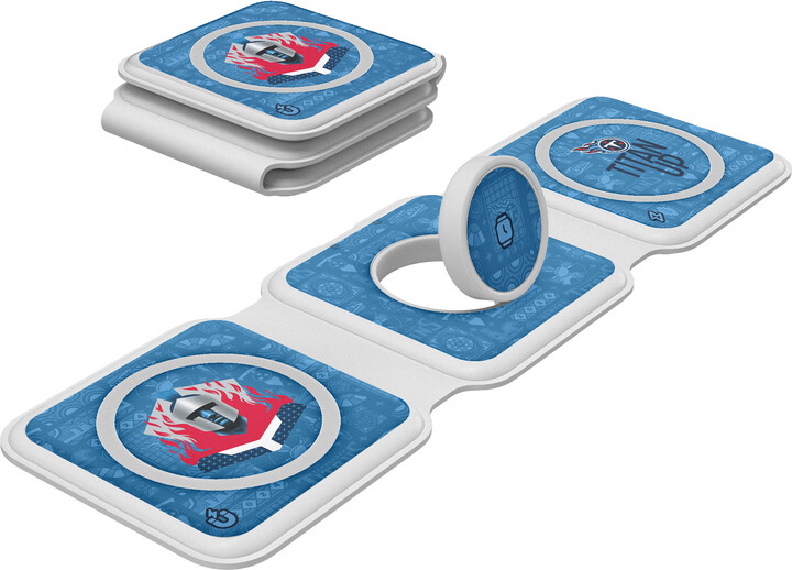 Keyscaper White Tennessee Titans 3-in-1 Foldable Charger