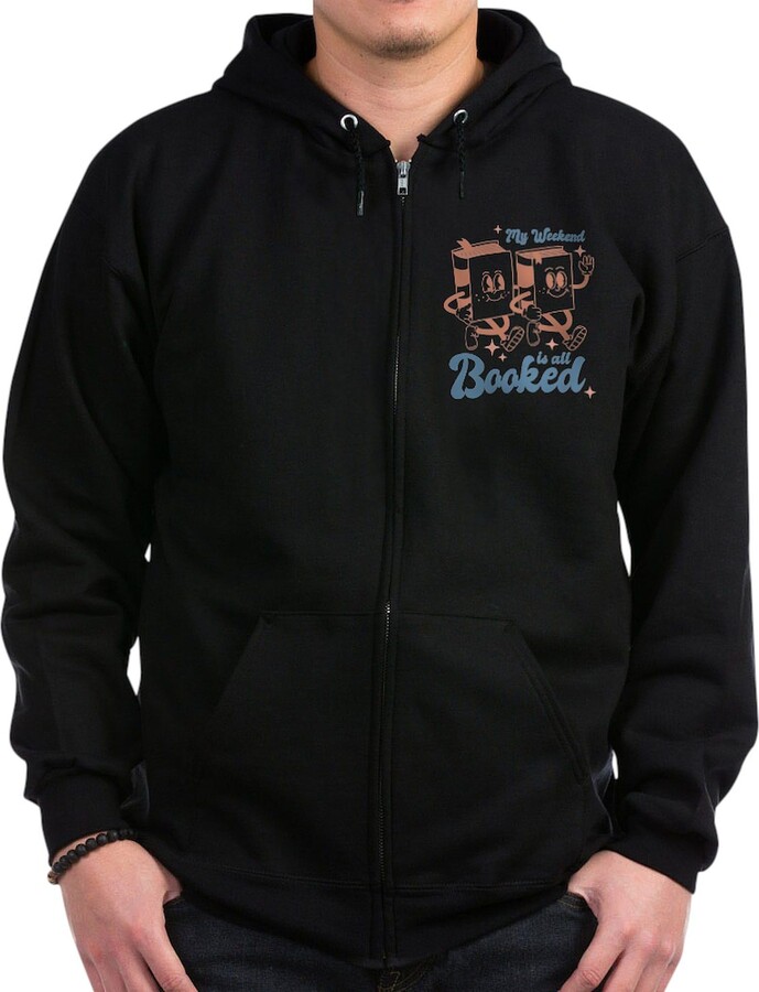 CafePress My Weekend Is All Booked Sweatshirt Men's Dark Zip-Up Hoodie Sweatshirt Black