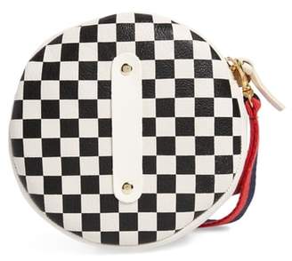 Clare Vivier Checkered Leather Circle Clutch