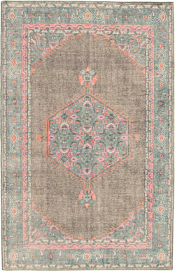 Isabelline One-of-a-Kind Breindel Hand-Knotted 2010s Ushak Gray 5'6" x 8'7" Wool Area Rug