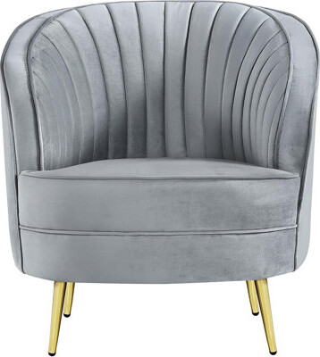 Everly Quinn Modern Grey Velvet Chair With Gold Base Elegant And Functional Decoration Legs Stylish Home Element