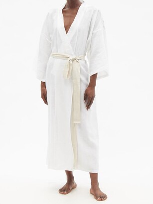 Deiji Studios 02 Belted Linen Robe - White