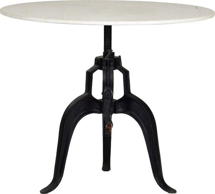 Spitiko Homes 36" Calico Round Marble Top Height Adjustable Crank