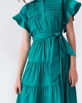 Thumbnail for your product : Diane von Furstenberg Ebba Pleated Cotton Belted Dress