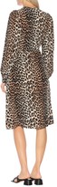 Thumbnail for your product : Ganni Leopard-printed silk-blend dress