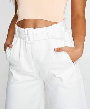 Alice In The Eve Karle Belted Pant White