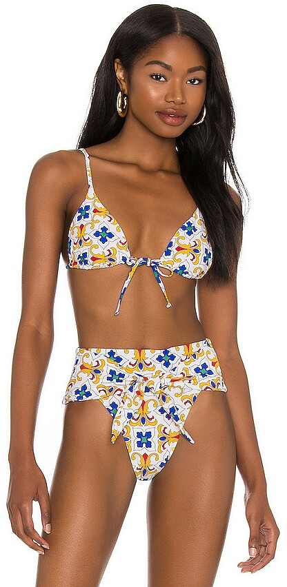 WeWoreWhat Triangle Bikini Top - ShopStyle Two Piece Swimsuits