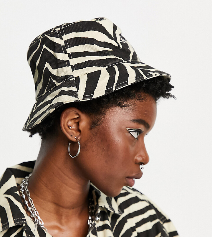 Reclaimed Vintage inspired bucket hat in zebra print - part of a set -  ShopStyle
