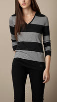 Thumbnail for your product : Burberry Block Stripe V-Neck Top