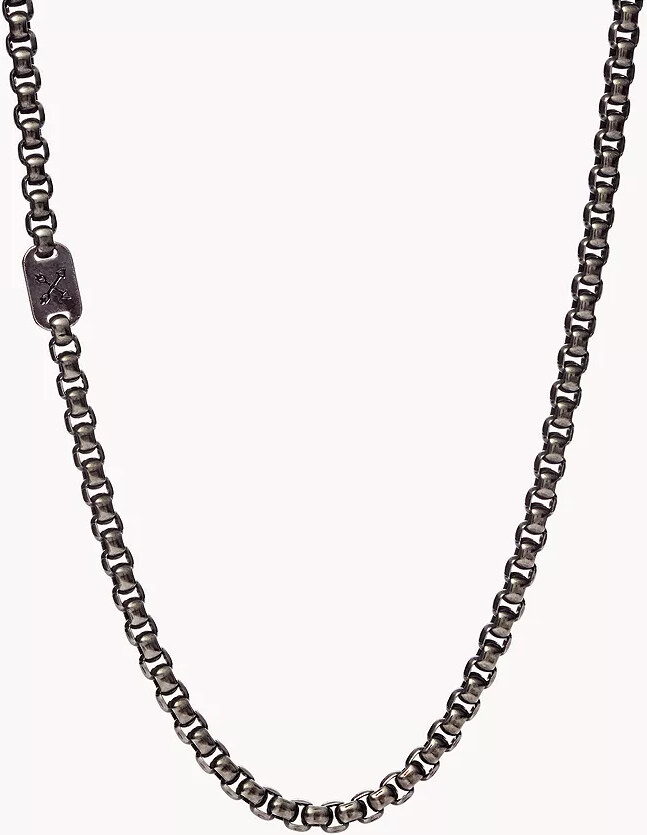 Fossil Vintage Casual Adventurer Silver-Tone Stainless Steel Chain Necklace  JF03917797 - ShopStyle Jewelry