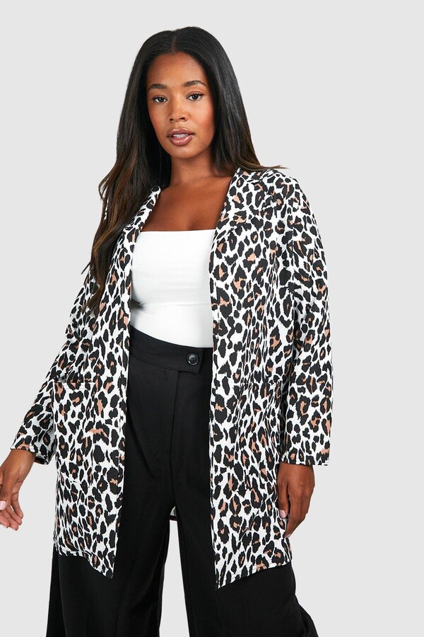 leopard plus size jacket