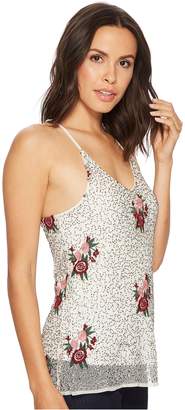 Romeo & Juliet Couture Beaded Floral Embroidered Tank Top