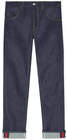 gucci tapered denim pant with web